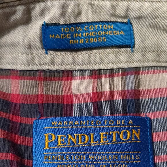 Pendleton Men's Short Sleeve Button Down Plaid Shirt SIZE LARGE - Picture 6 of 6